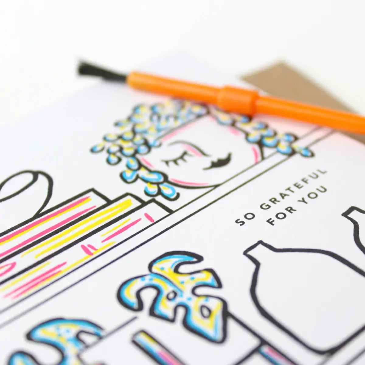 Paint with Water Greeting Card - Bookshelf - Inklings Paperie