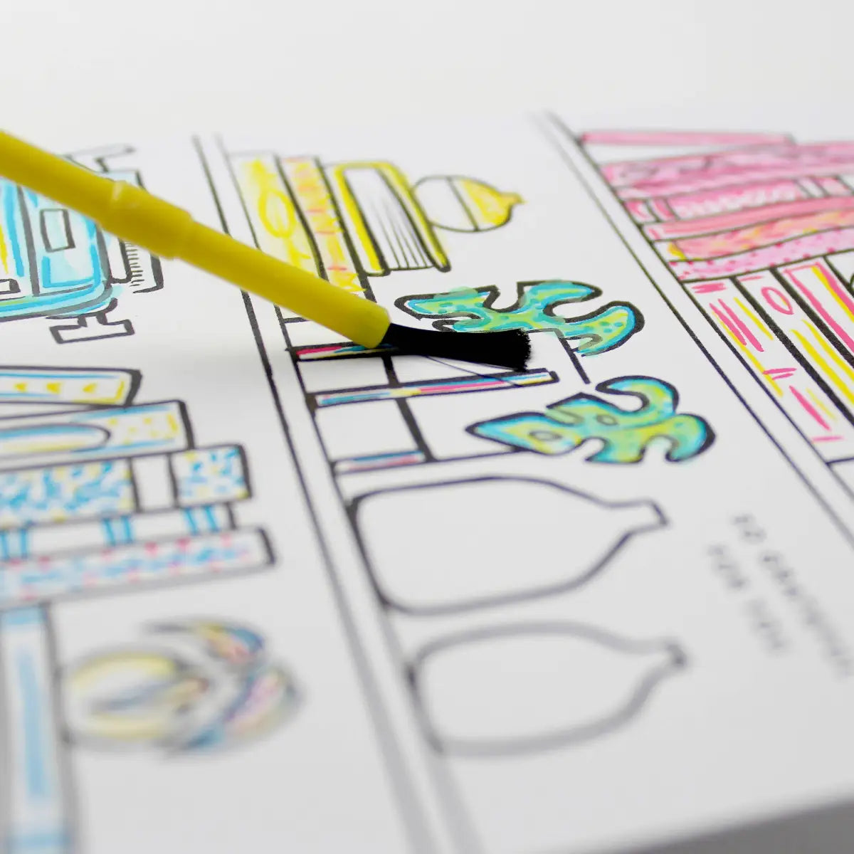 Paint with Water Greeting Card - Bookshelf - Inklings Paperie