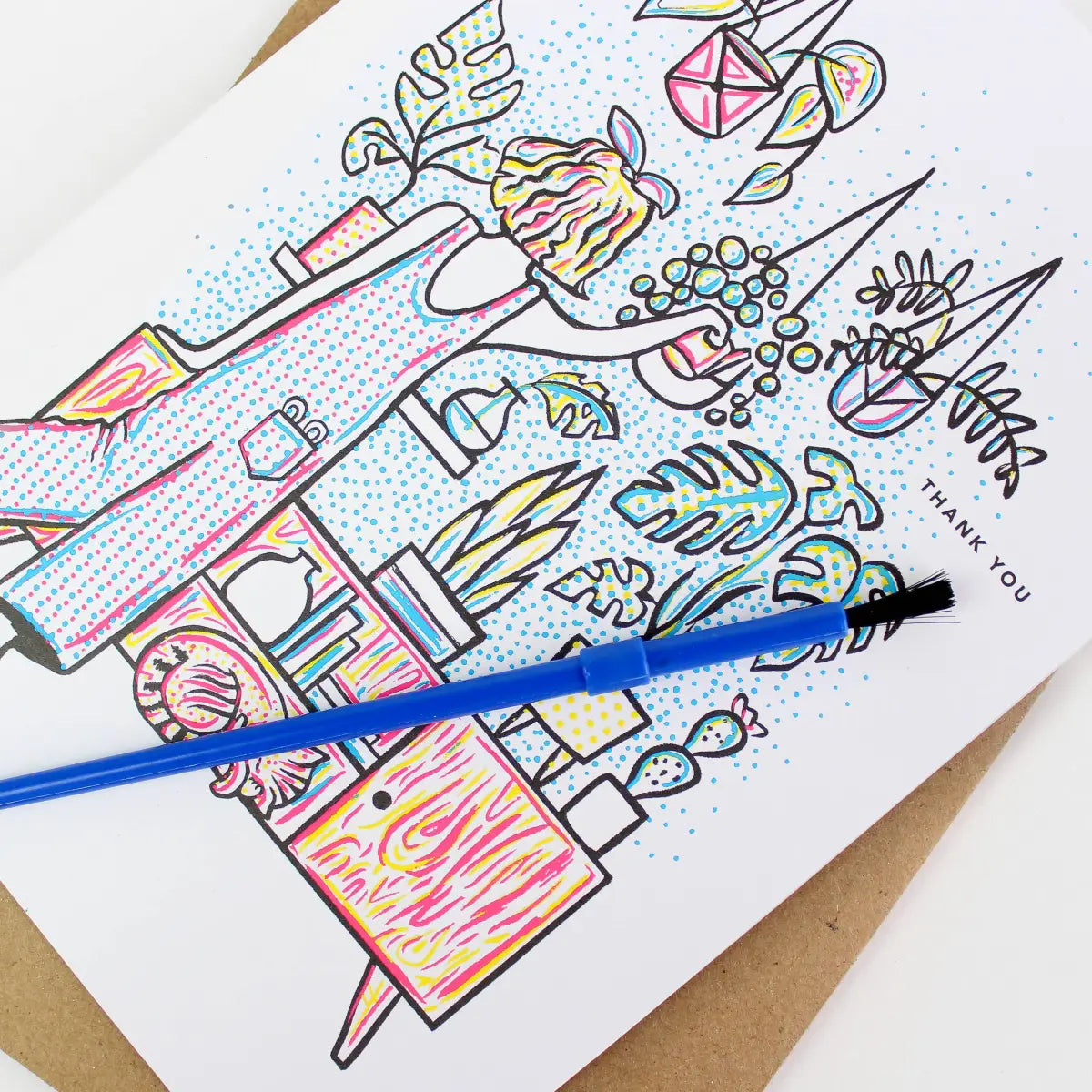 Paint with Water Greeting Card - Plants - Inklings Paperie