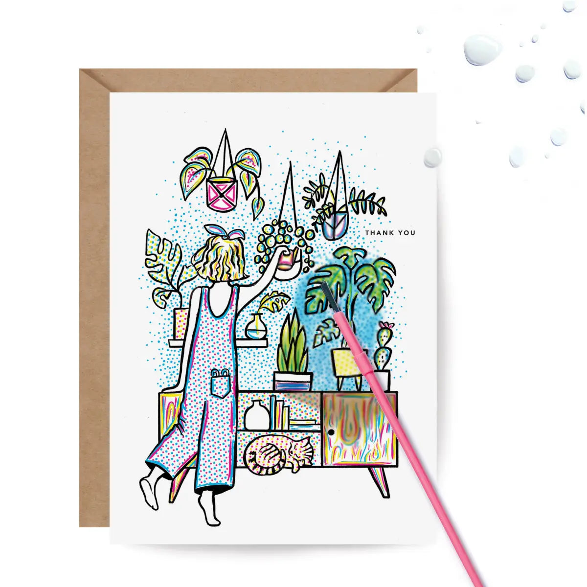 Paint with Water Greeting Card - Plants - Inklings Paperie