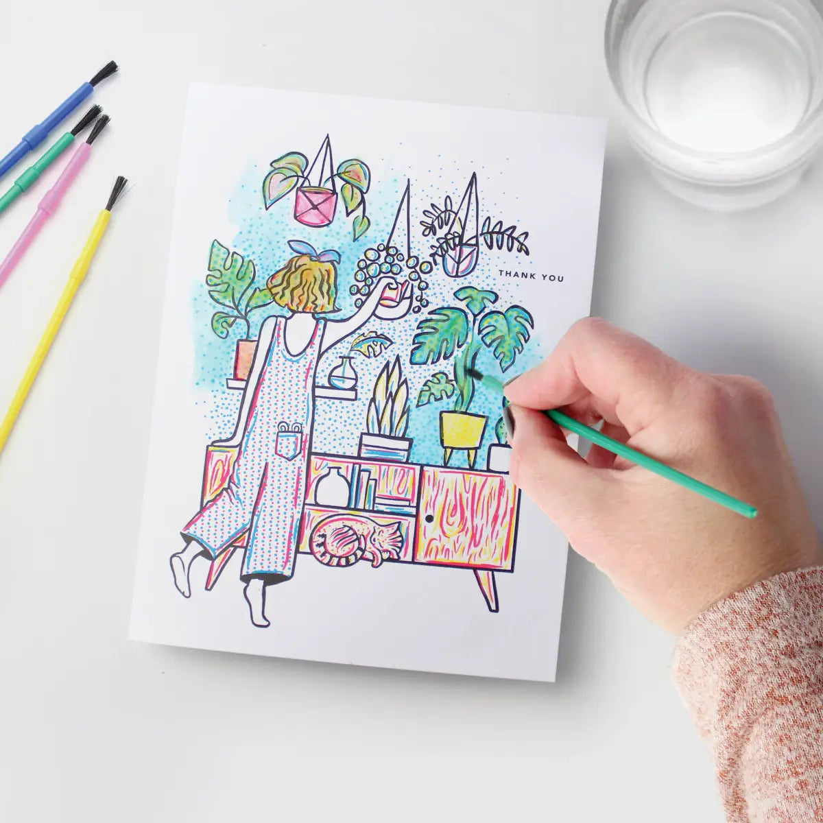 Paint with Water Greeting Card - Plants - Inklings Paperie