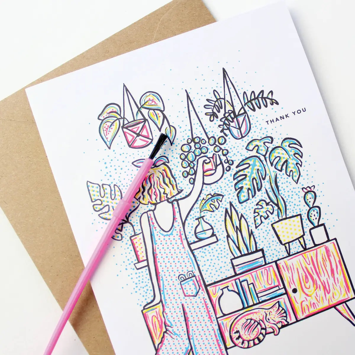 Paint with Water Greeting Card - Plants - Inklings Paperie