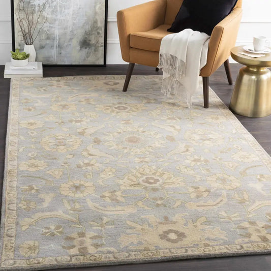 Pale Blue Traditional Wool Rug - Boutique Rugs
