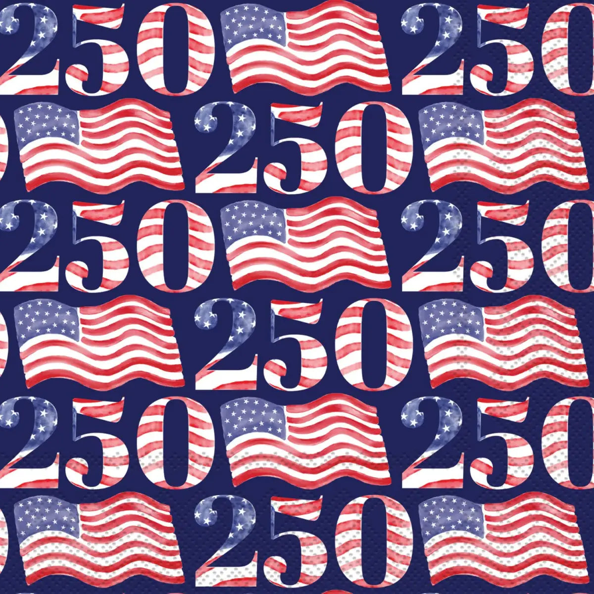 Paper Cocktail Napkin - USA 250 Flags - 20Ct - Boston International
