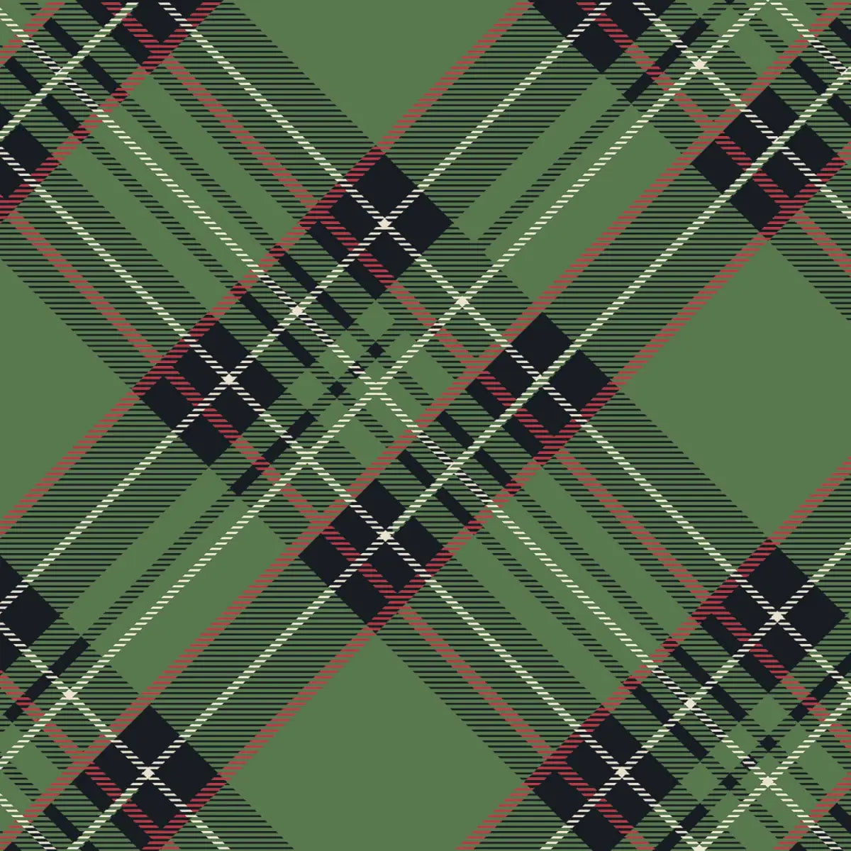 Paper Cocktail Napkins - Green Plaid - Hester & Cook - Stationery