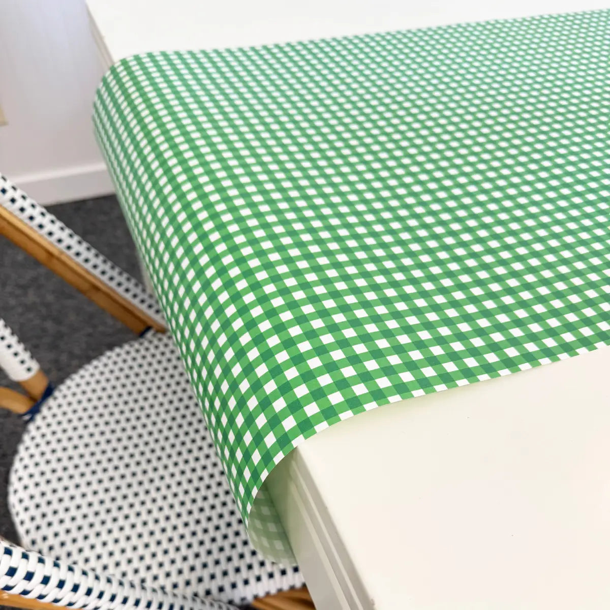 Paper Table Runner - Green Gingham Check - WH Hostess Social Stationery