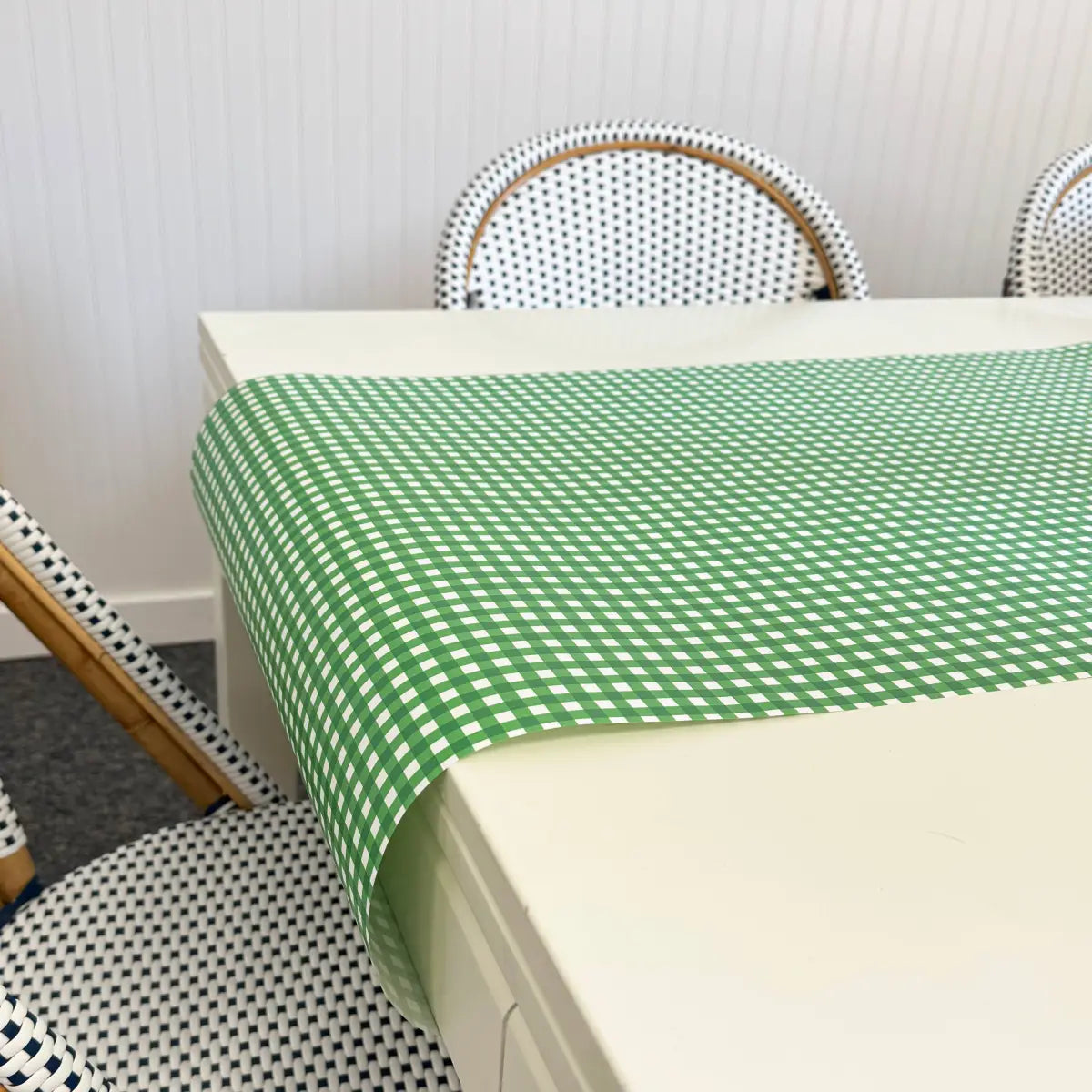 Paper Table Runner - Green Gingham Check - WH Hostess Social Stationery