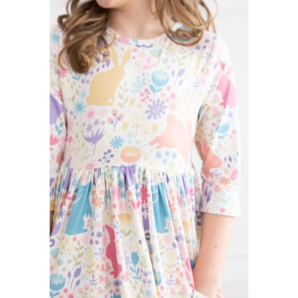 Pocket Twirl Dress - Pastel Floral Bunnies - Easter - 6-12M - Mila & Rose ®