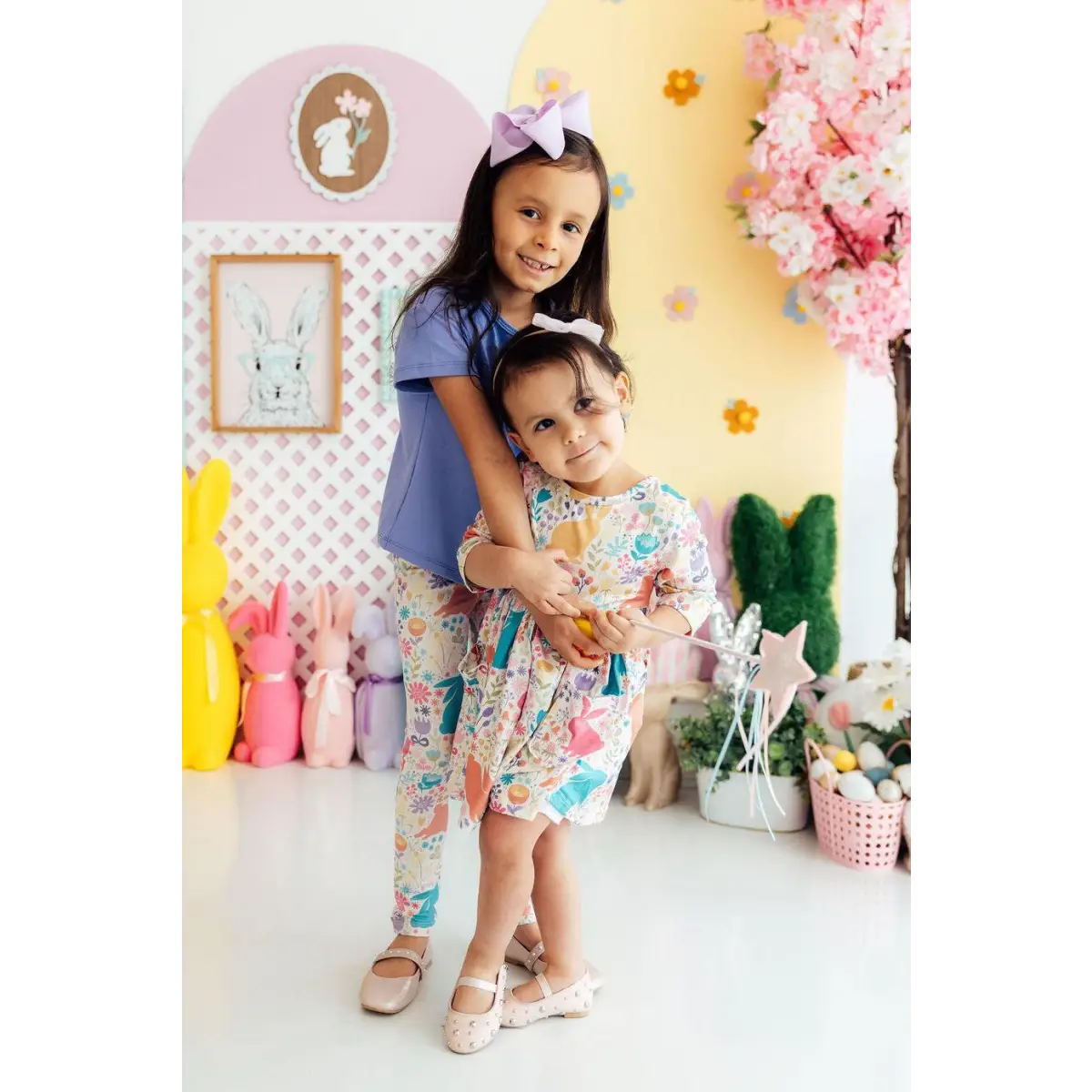 Pocket Twirl Dress - Pastel Floral Bunnies - Easter - Mila & Rose ®