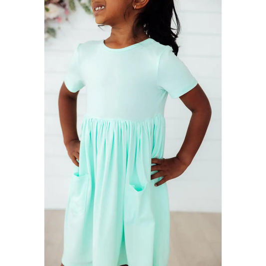 Pocket Twirl Dress - Pastel Green - Mila & Rose ®