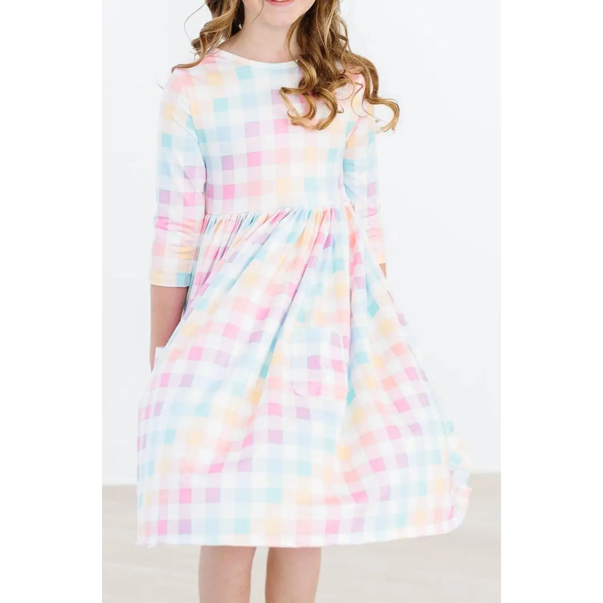 Pocket Twirl Dress - Pastel Plaid - Mila & Rose ®