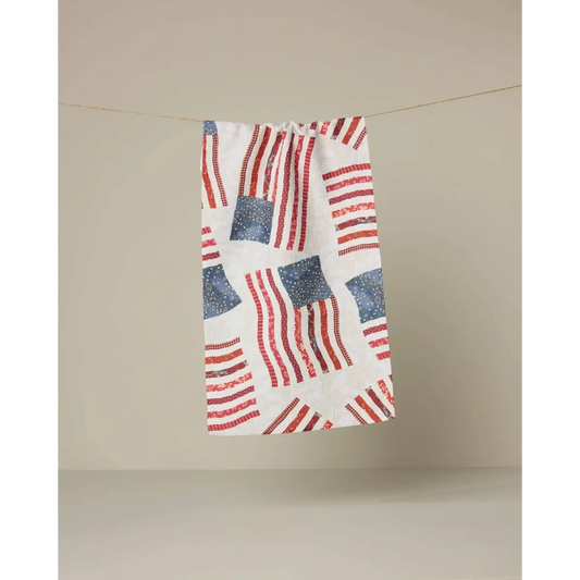 Bar Towel - Patchwork Pride - Patriotic Flags - Geometry