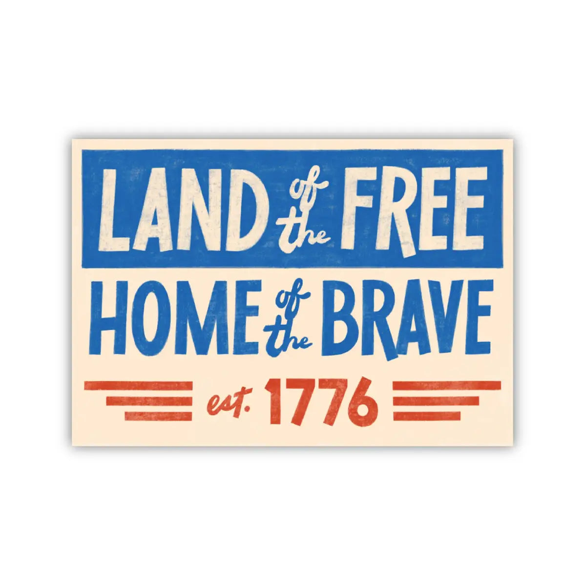 Patriotic Vinyl Sticker - Land of the Free Home of the Brave - USA America 250 - JasmineTreeDesign