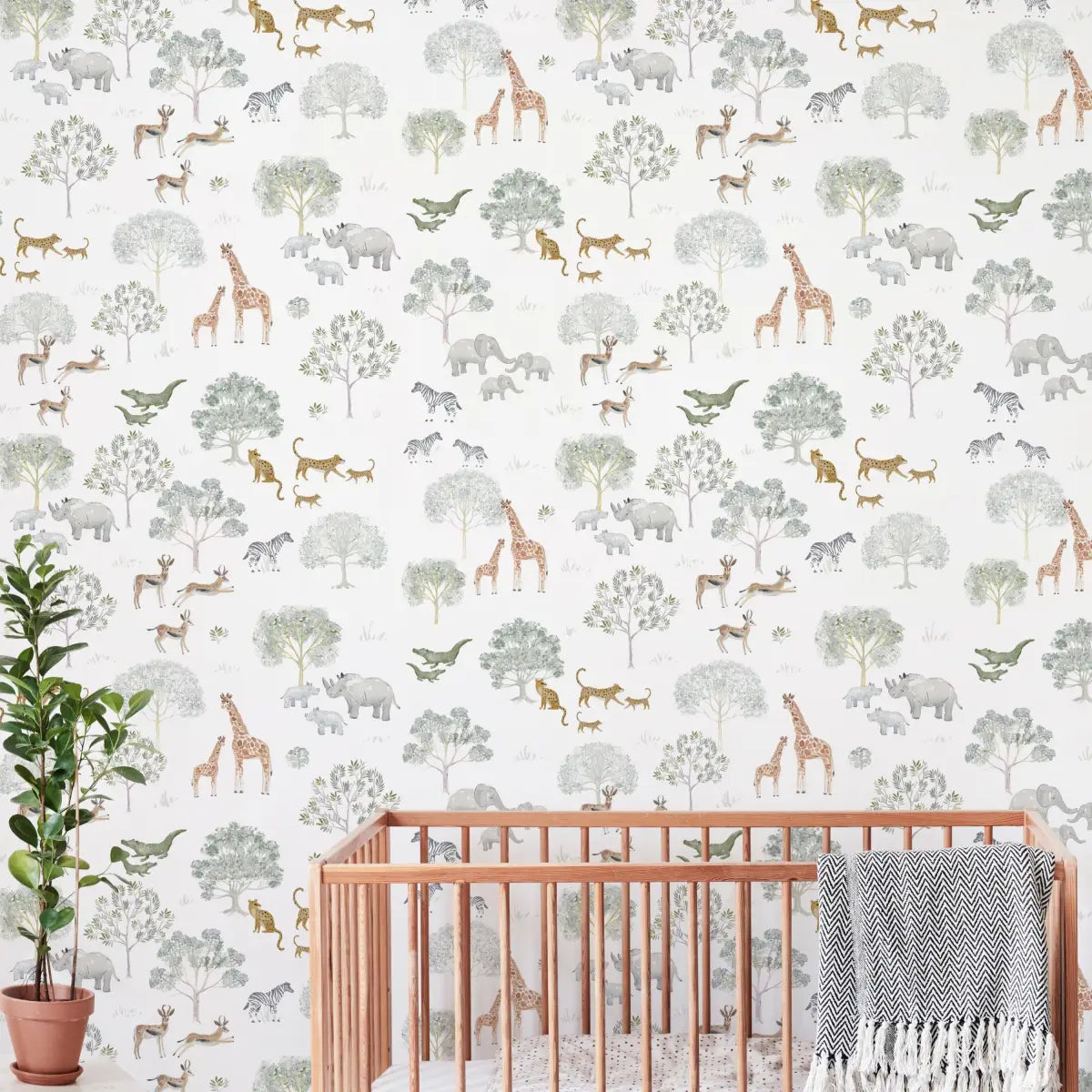 Patterson Wallpaper - Animals and Trees for Kids - by Clara Jean - Loomwell Home Goods