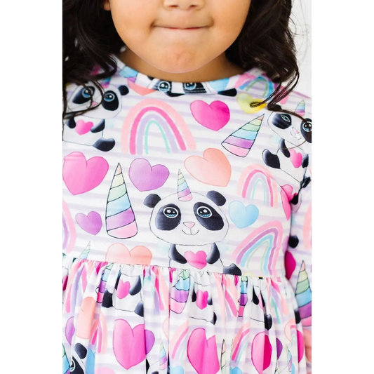 Pocket Twirl Dress - Peace Love & Pandacorns - 2T - Mila & Rose ®