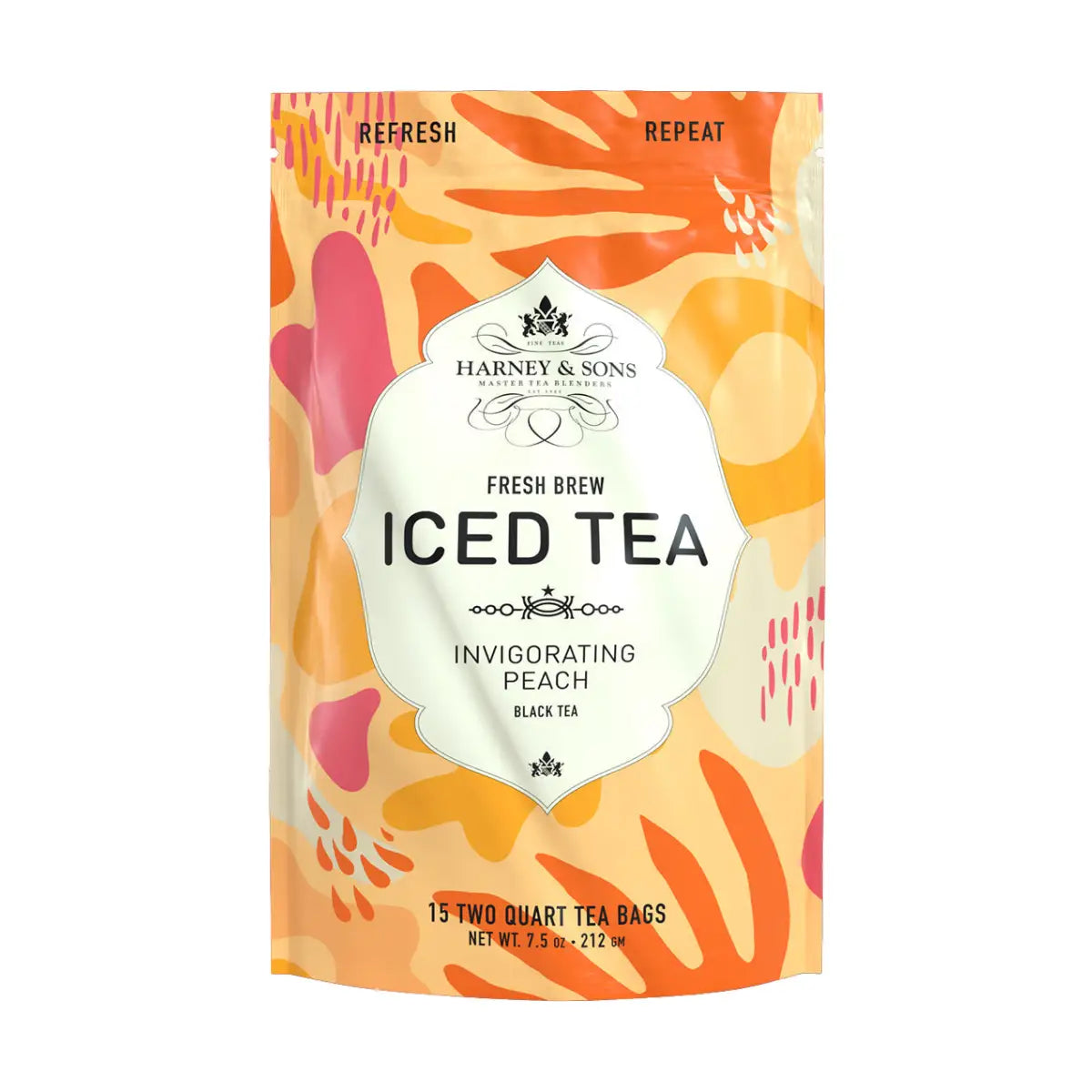 Peach Fresh Brew Iced Tea - Iced Tea Pouches / Bag of 15 Pouches - Harney & Sons Fine Teas