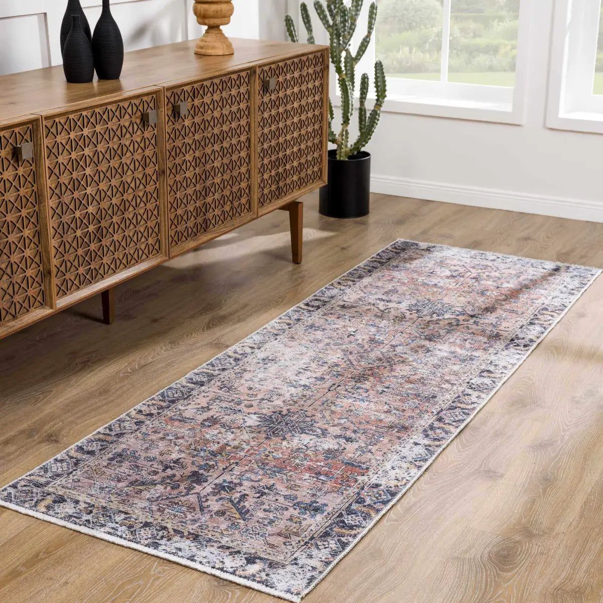 Peach Holi Washable Area Rug - 2’7’’x7’3’’ Runner - Boutique Rugs