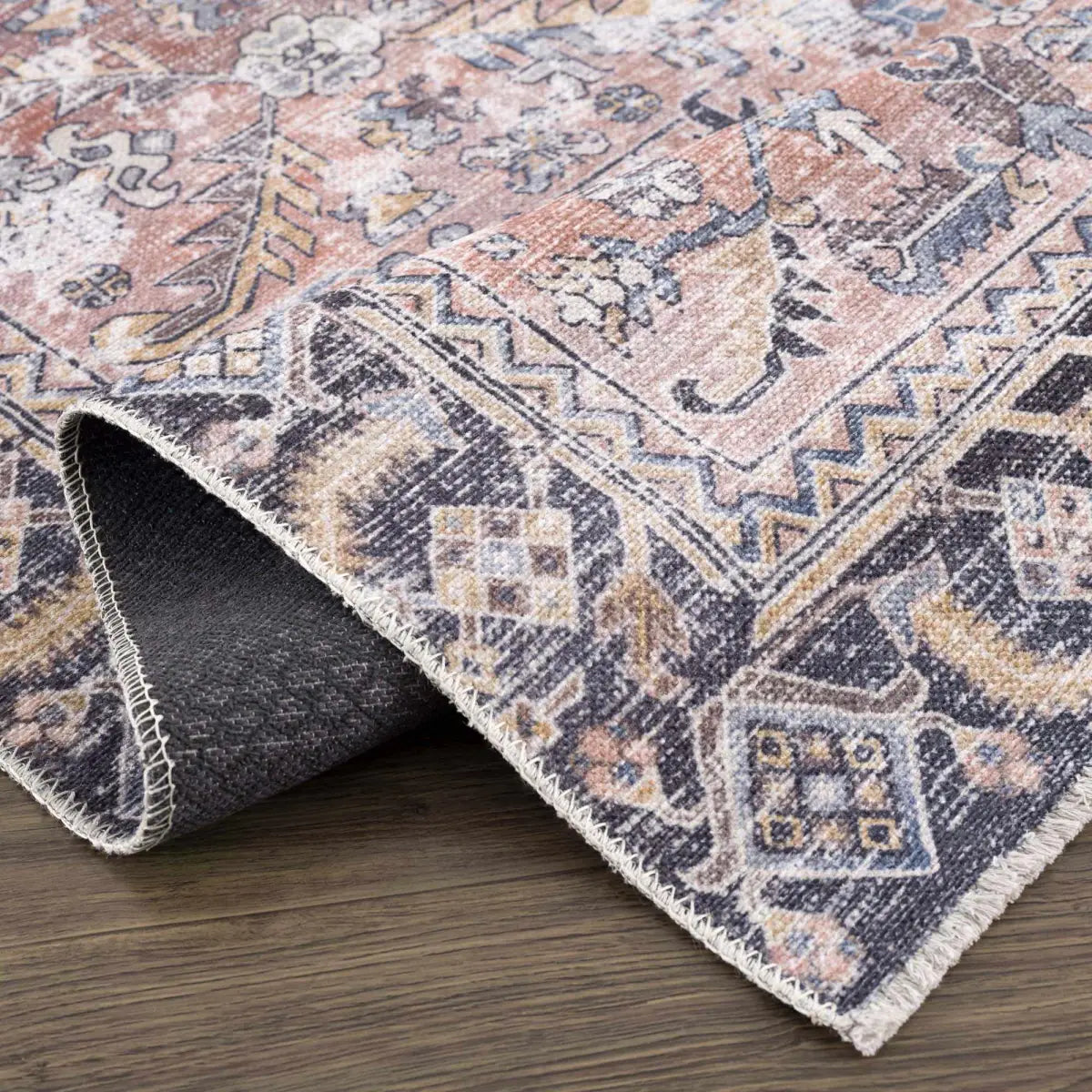 Peach Holi Washable Area Rug - Boutique Rugs