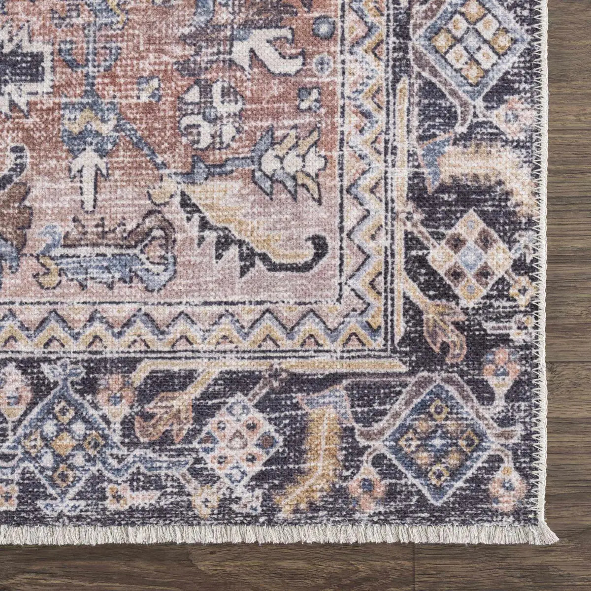 Peach Holi Washable Area Rug - Boutique Rugs