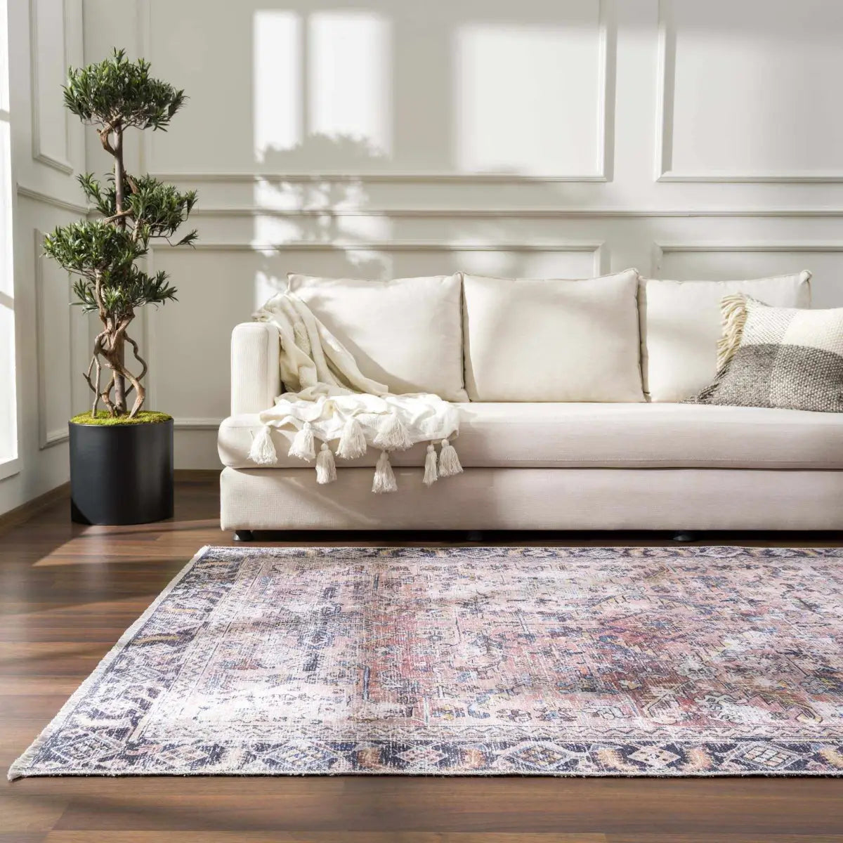 Peach Holi Washable Area Rug - Boutique Rugs