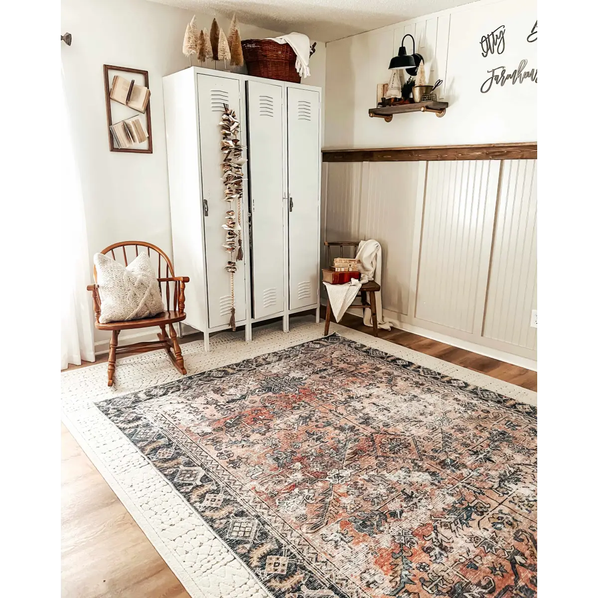 Peach Holi Washable Area Rug - Boutique Rugs