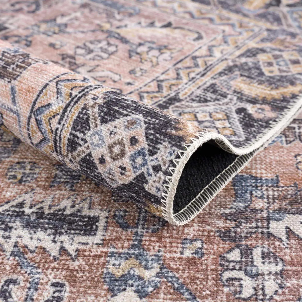 Peach Holi Washable Area Rug - Boutique Rugs
