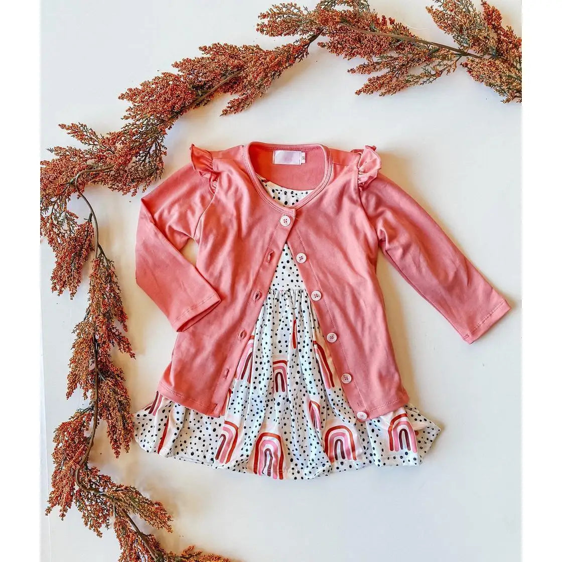 Pocket Twirl Dress - Peach Rainbow - Mila & Rose ®