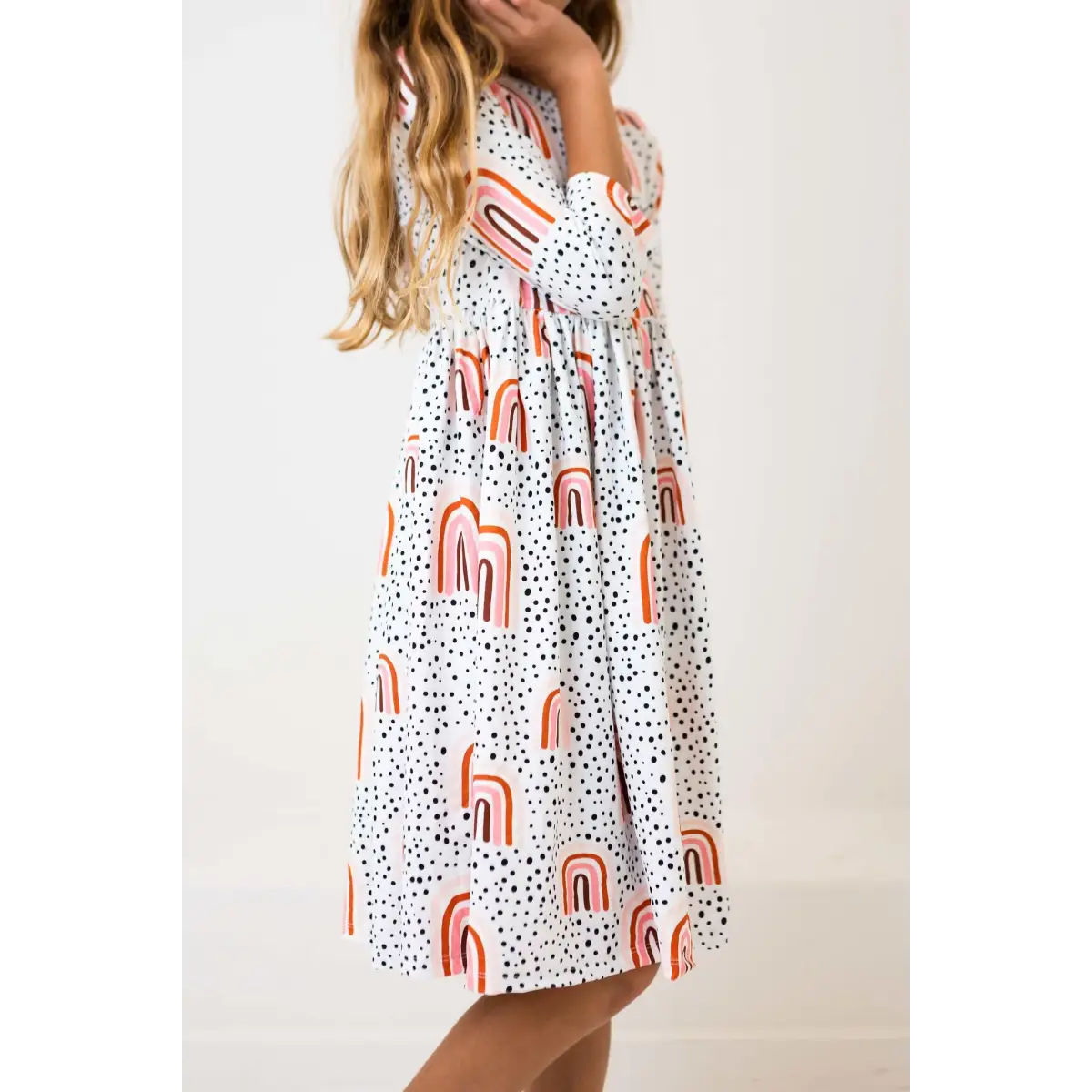 Pocket Twirl Dress - Peach Rainbow - Mila & Rose ®