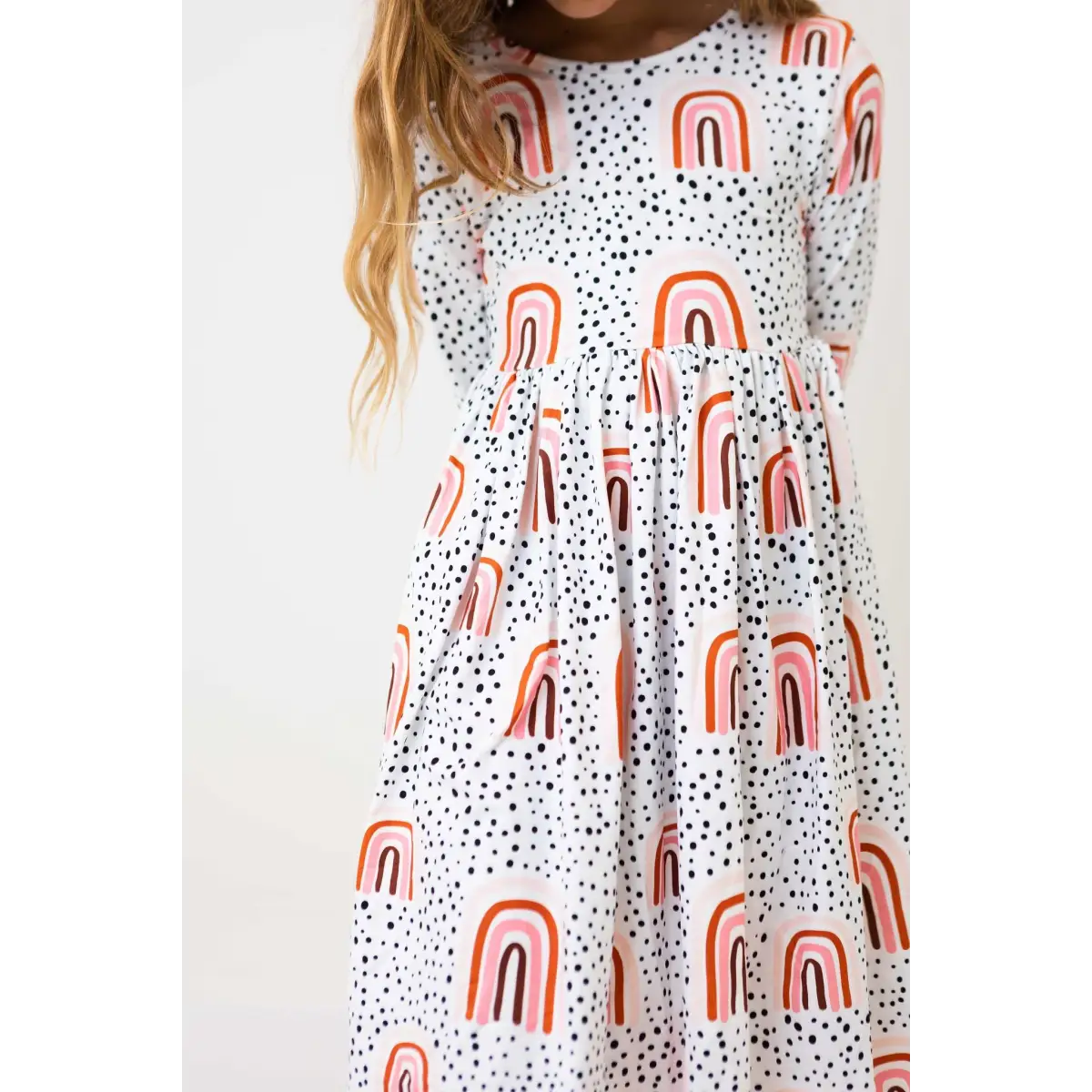 Pocket Twirl Dress - Peach Rainbow - 6-12M - Mila & Rose ®