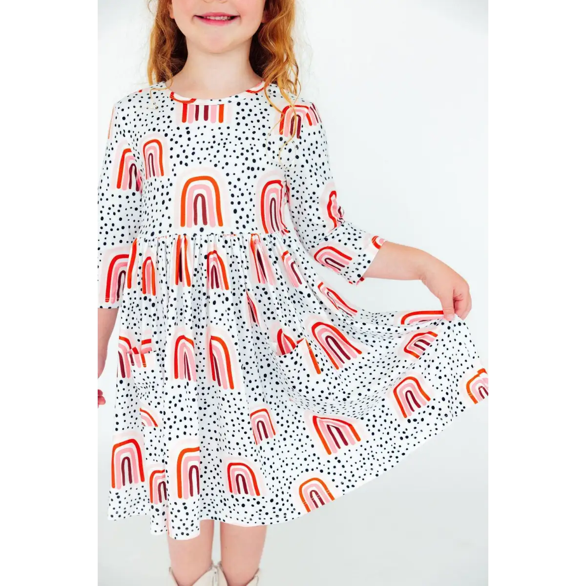 Pocket Twirl Dress - Peach Rainbow - Mila & Rose ®
