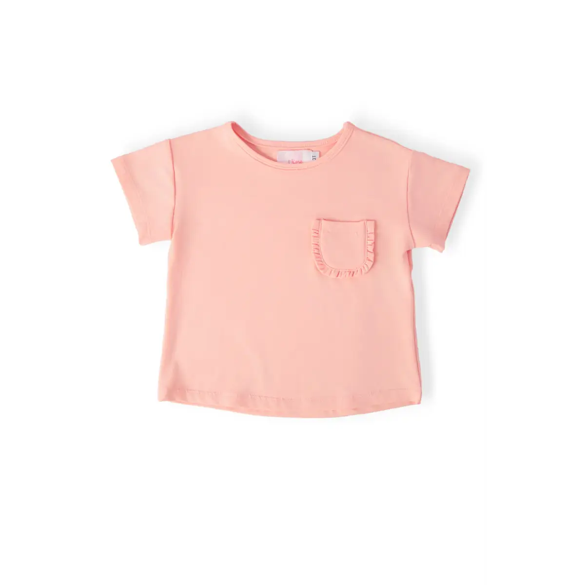 Ruffle Pocket Tee - Peach - 6-12M - Mila & Rose ®