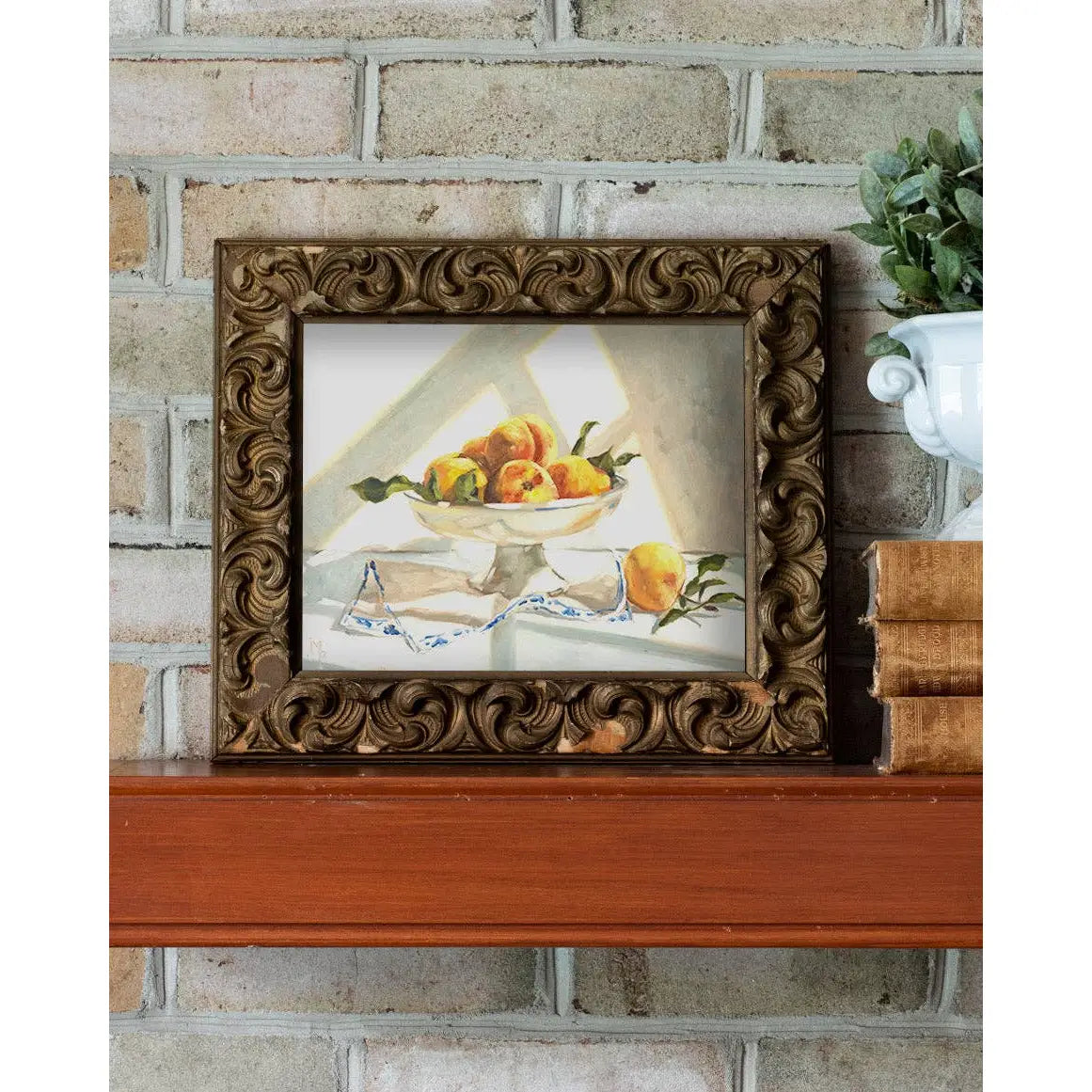 Art Print - Peaches in a Compote Painting - 5x7 - Miss Mustard Seed