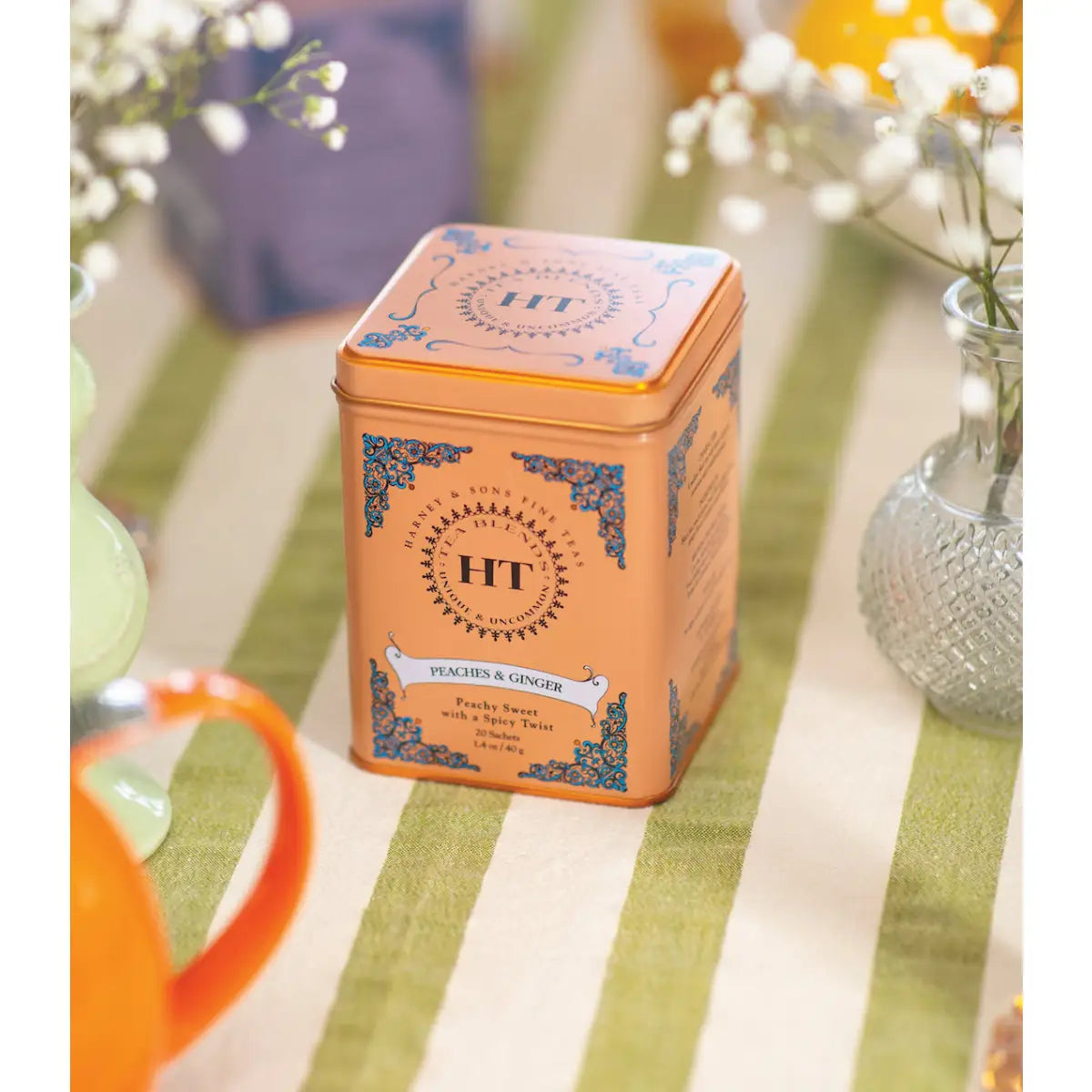 Peaches & Ginger Tea - HT Tin of 20 Sachets - Sachets / Tin of 20 Sachets - Harney & Sons Fine Teas