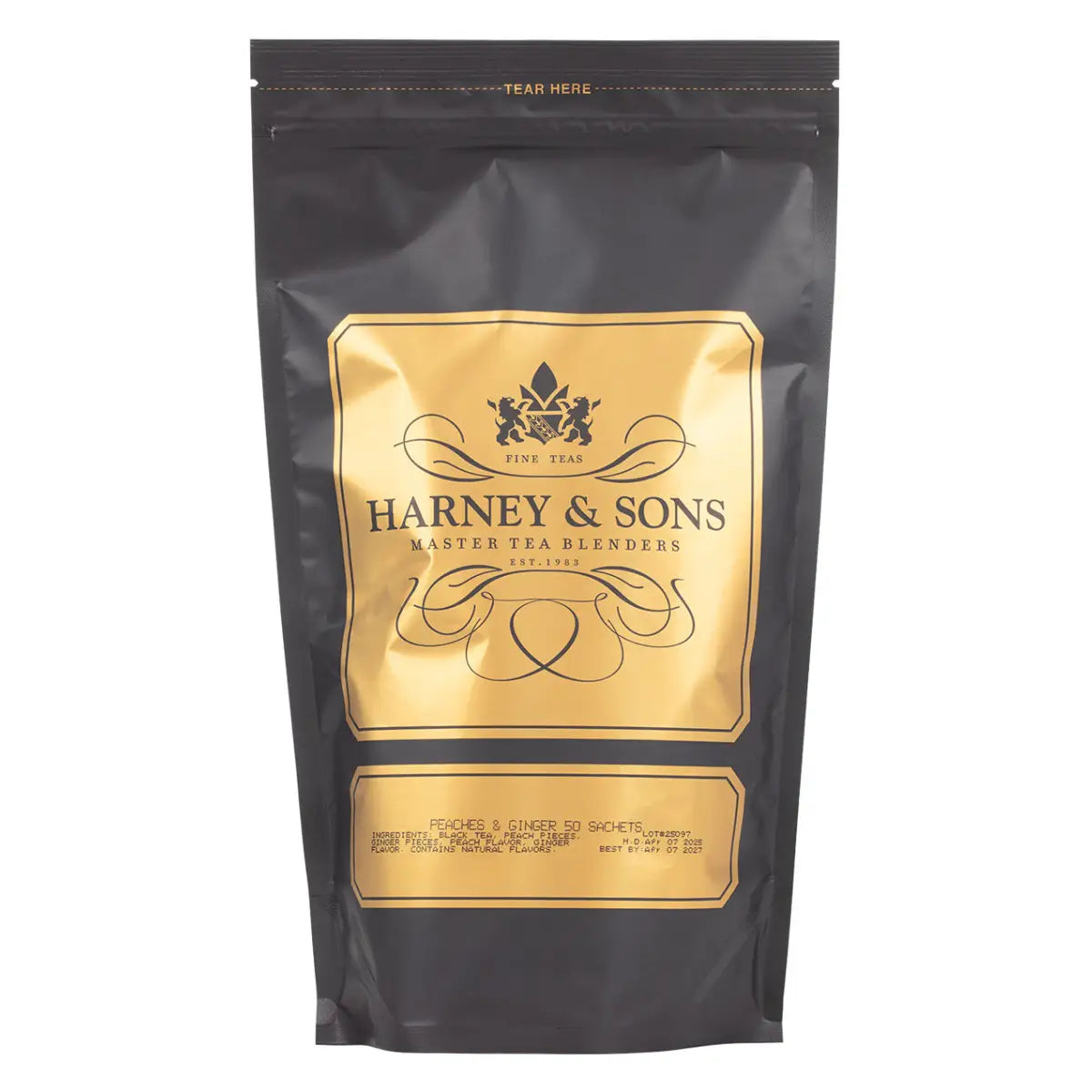 Peaches & Ginger Tea - Sachets / Bag of 50 Sachets - Harney & Sons Fine Teas