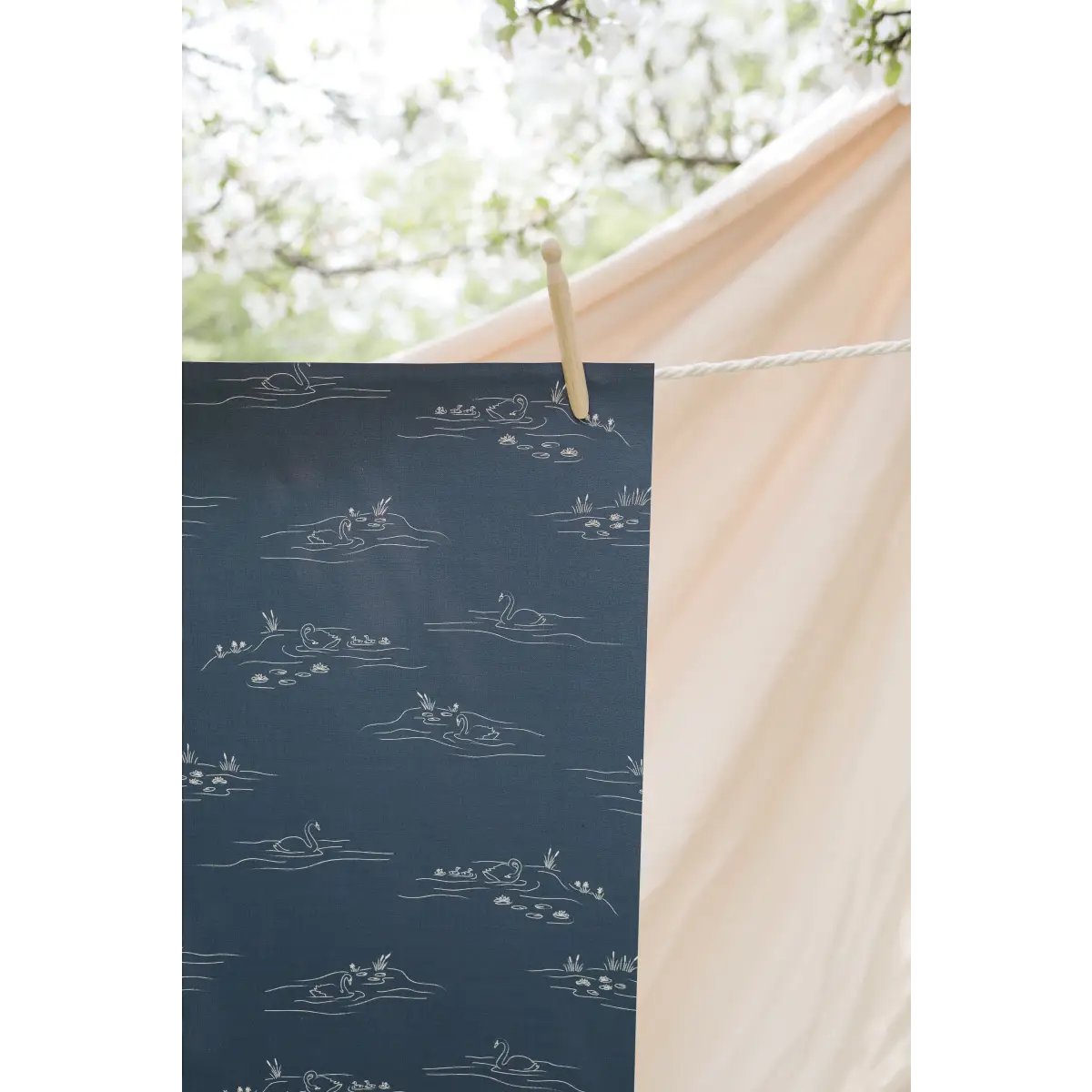 Pemberley Wallpaper - Gentle Swans - Line Drawings by Of Lilies and Fields - Loomwell Home Goods