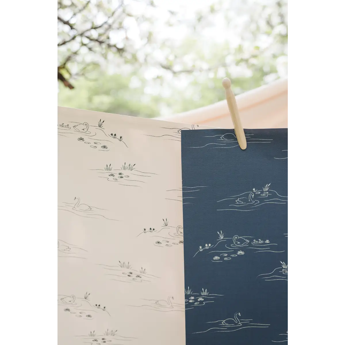 Pemberley Wallpaper - Gentle Swans - Line Drawings by Of Lilies and Fields - Loomwell Home Goods