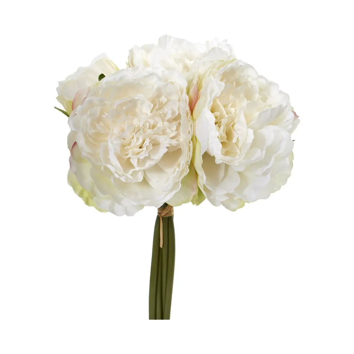 Peony Bouquet Artificial Flower (Set of 6) - White - Nearly Natural