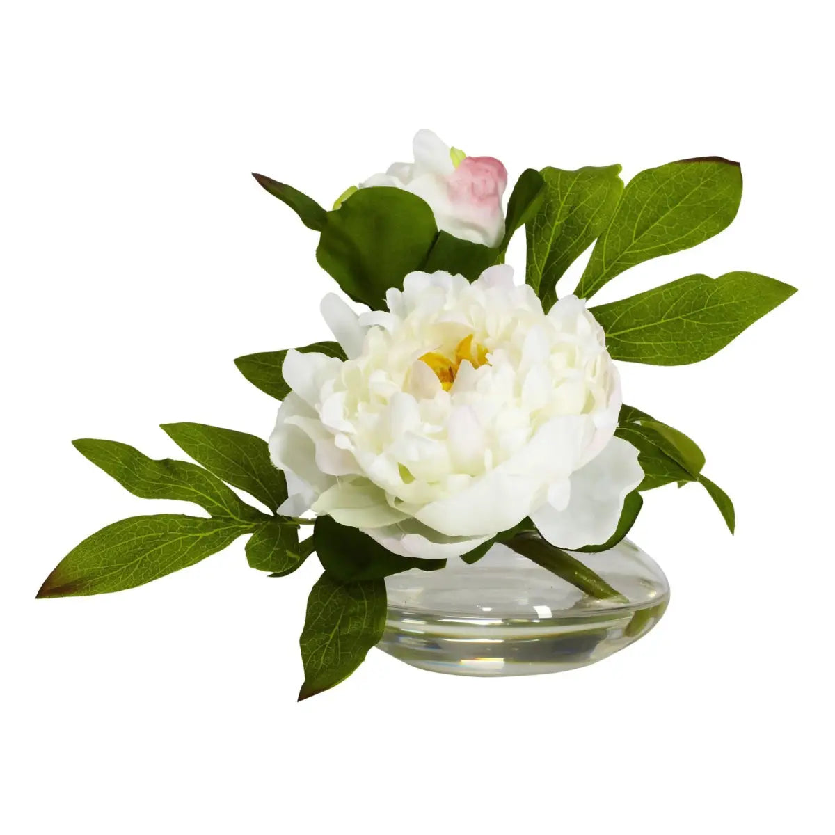 Peony w/Glass Vase (Set of 3) - Nearly Natural