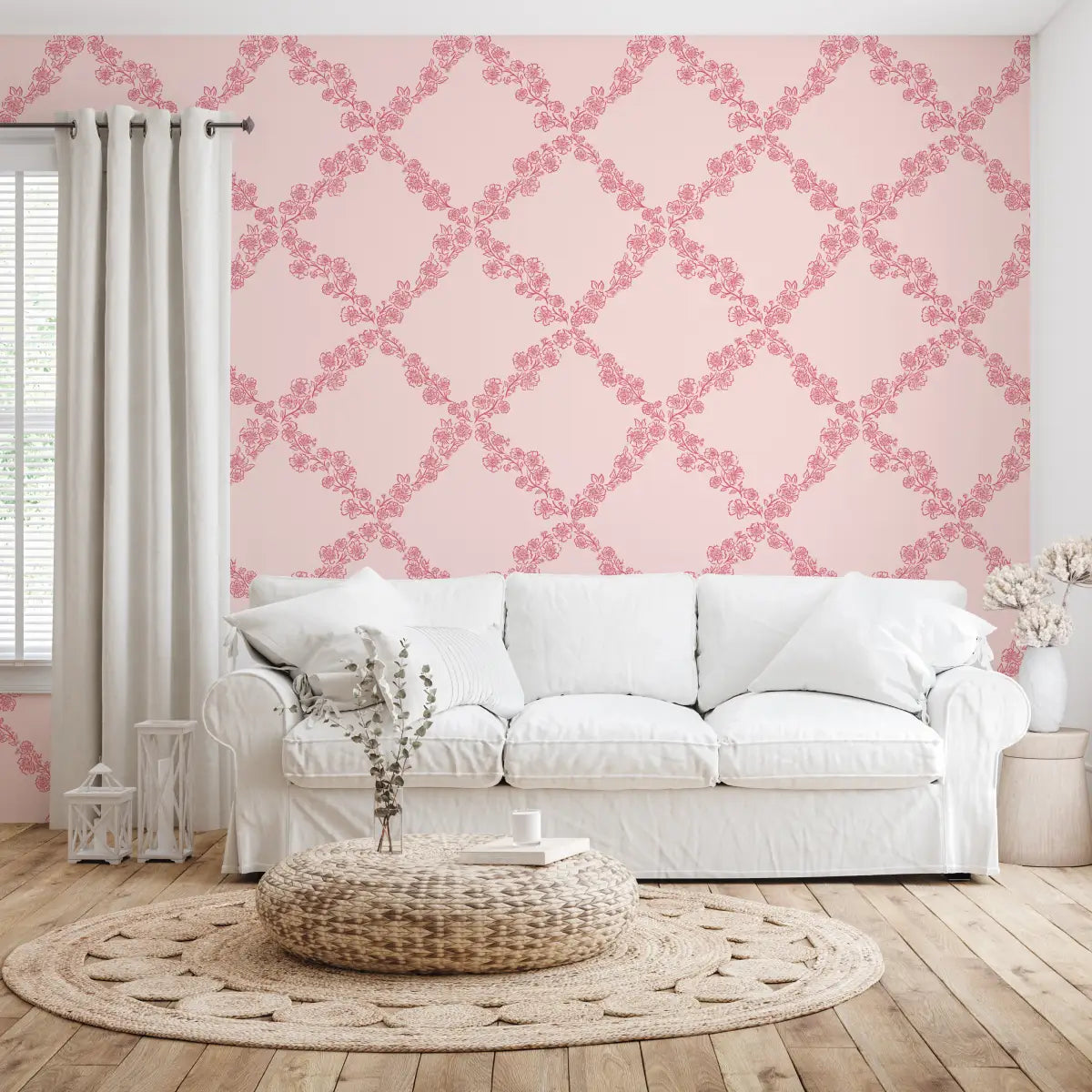 Pepper Wallpaper - Floral Lattice - by The Beau Studio - Loomwell Home Goods