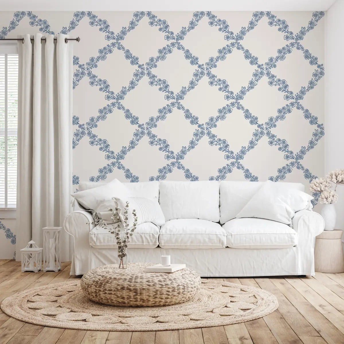 Pepper Wallpaper - Floral Lattice - by The Beau Studio - Loomwell Home Goods