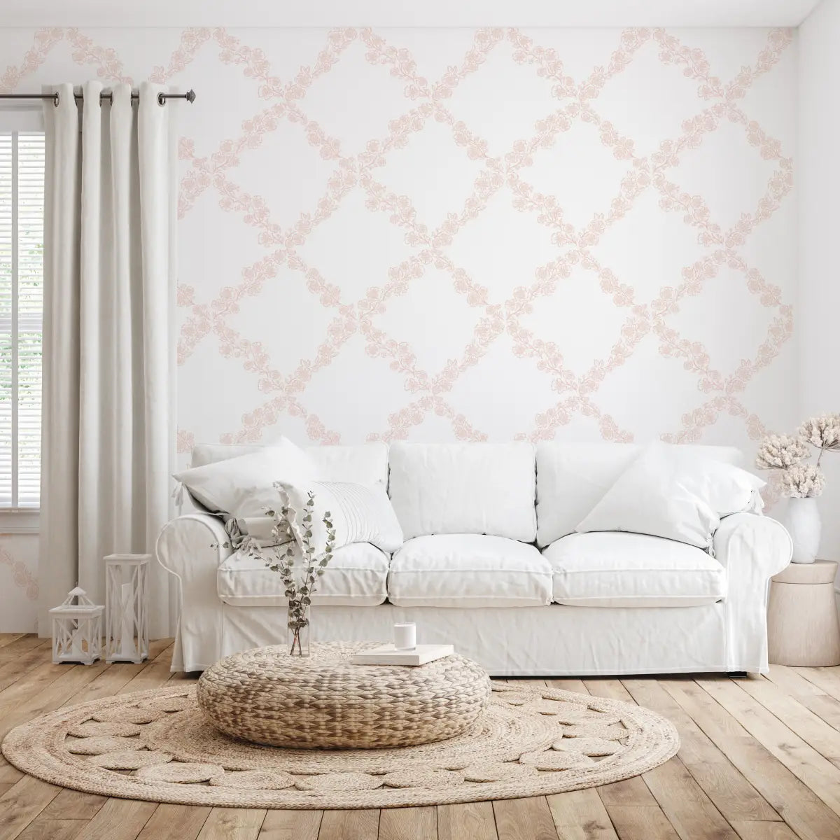 Pepper Wallpaper - Floral Lattice - by The Beau Studio - Loomwell Home Goods