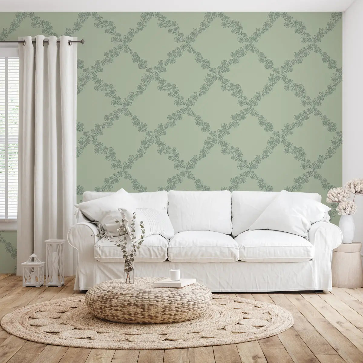 Pepper Wallpaper - Floral Lattice - by The Beau Studio - Loomwell Home Goods