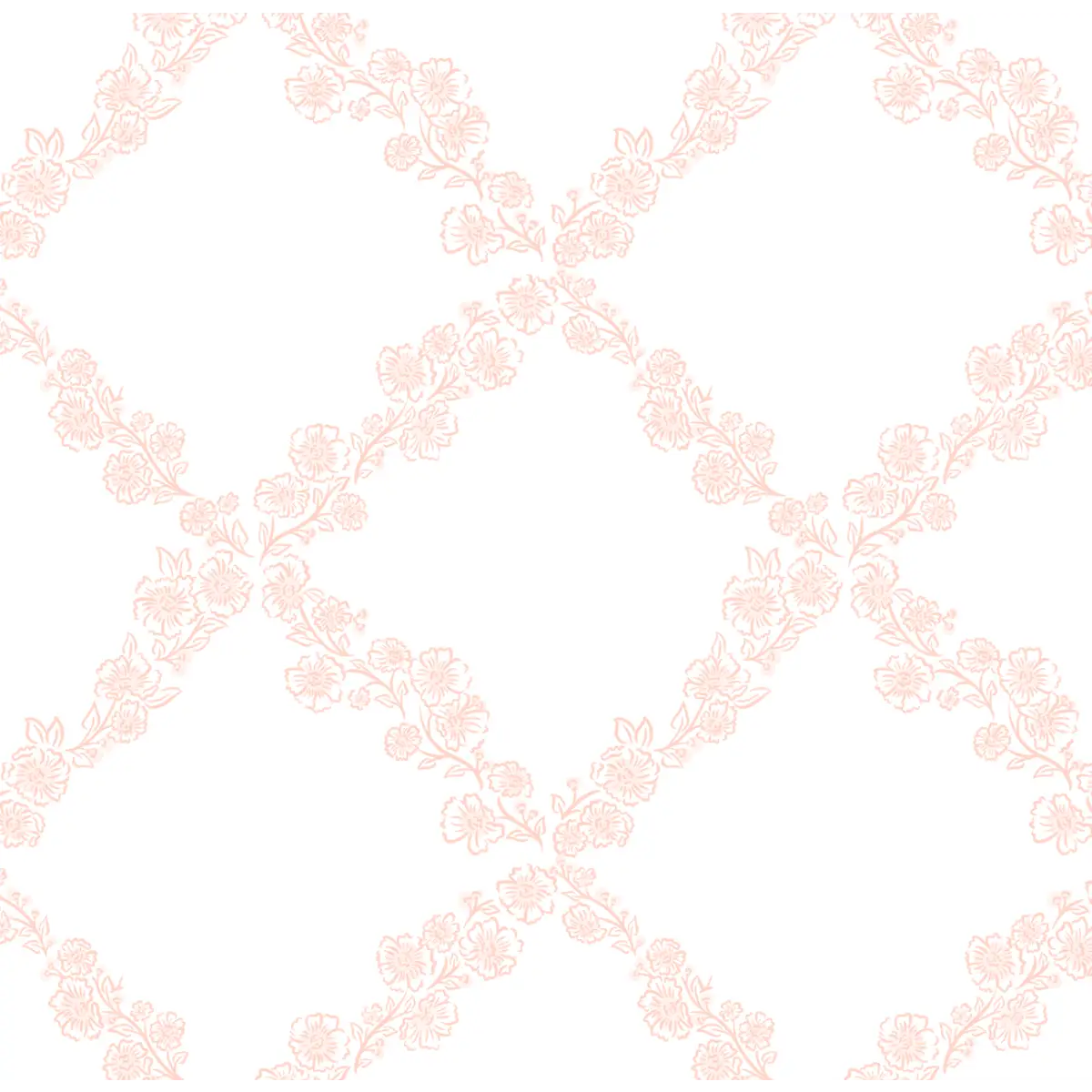 Pepper Wallpaper - Floral Lattice - by The Beau Studio - Sample 1 foot by 1 foot / Peach - Loomwell Home Goods
