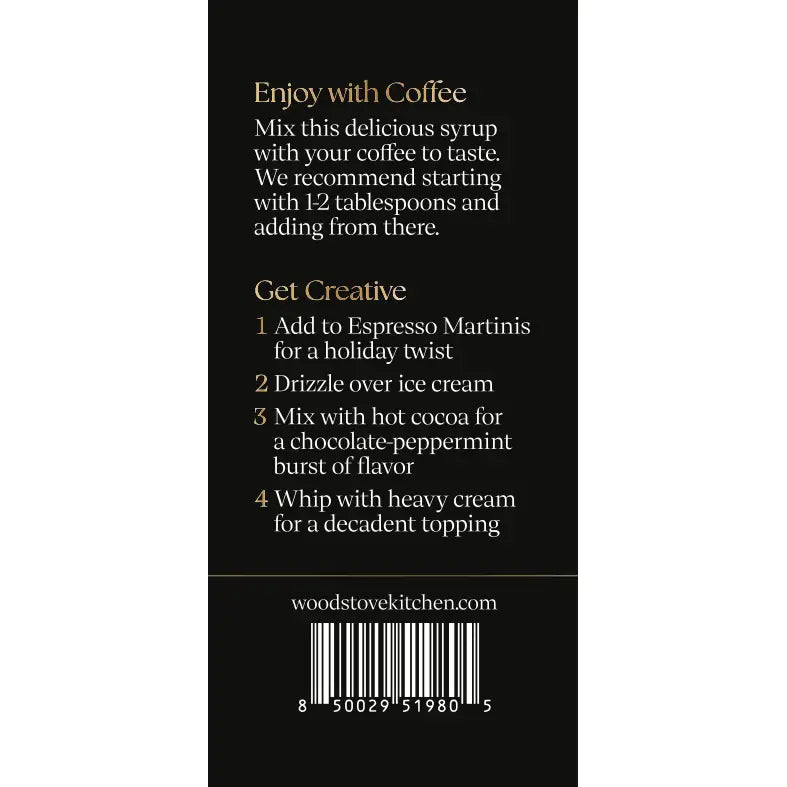 Coffee & Cocktail Syrup - Peppermint Mocha - Wood Stove Kitchen