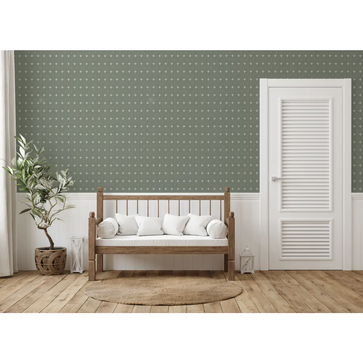 Peralta Wallpaper - Simple Crosses = by Hailey Kiefer Designs - Loomwell Home Goods