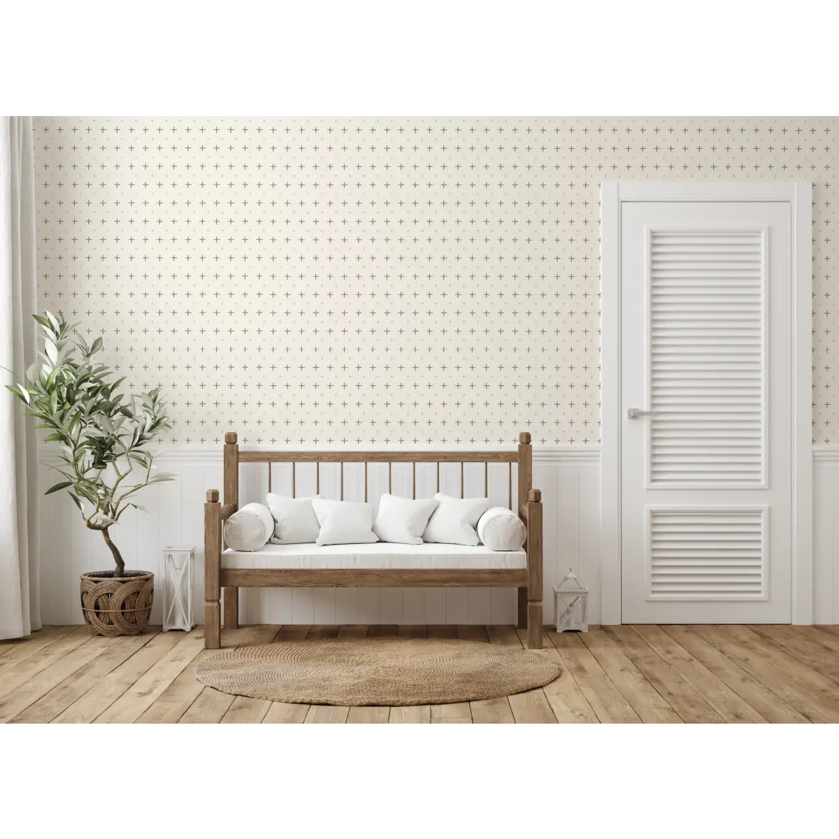 Peralta Wallpaper - Simple Crosses = by Hailey Kiefer Designs - Loomwell Home Goods