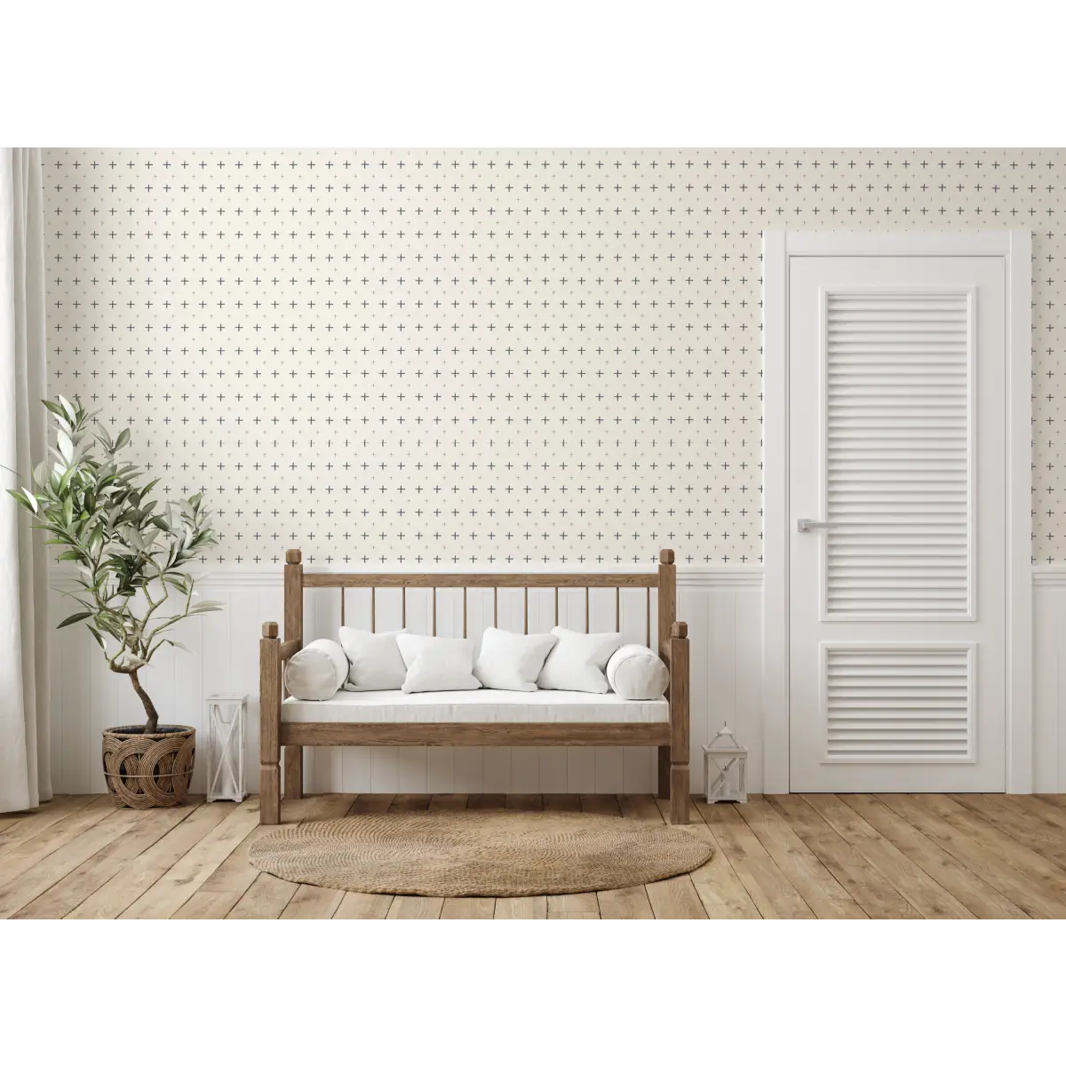 Peralta Wallpaper - Simple Crosses = by Hailey Kiefer Designs - Loomwell Home Goods