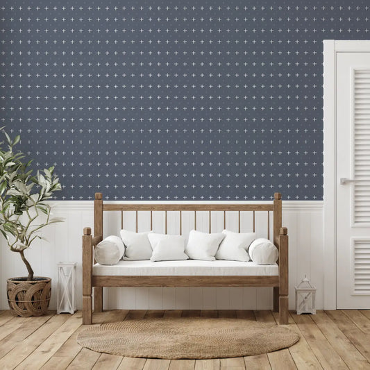 Peralta Wallpaper - Simple Crosses = by Hailey Kiefer Designs - Loomwell Home Goods