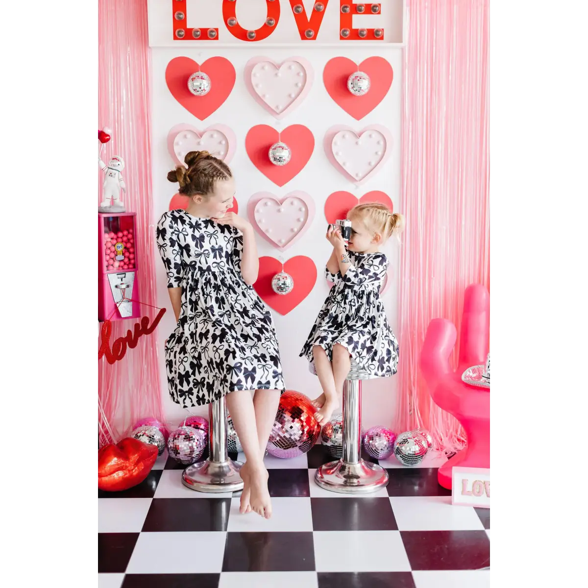 Pocket Twirl Dress - Perfectly Tied - Black Bows - Mila & Rose ®