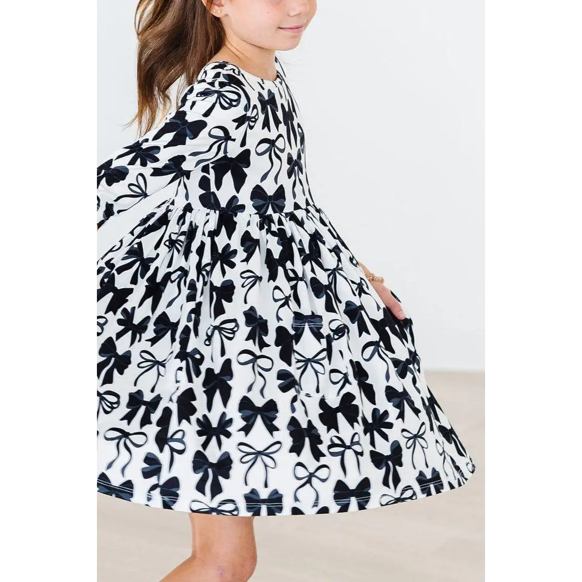 Pocket Twirl Dress - Perfectly Tied - Black Bows - Mila & Rose ®
